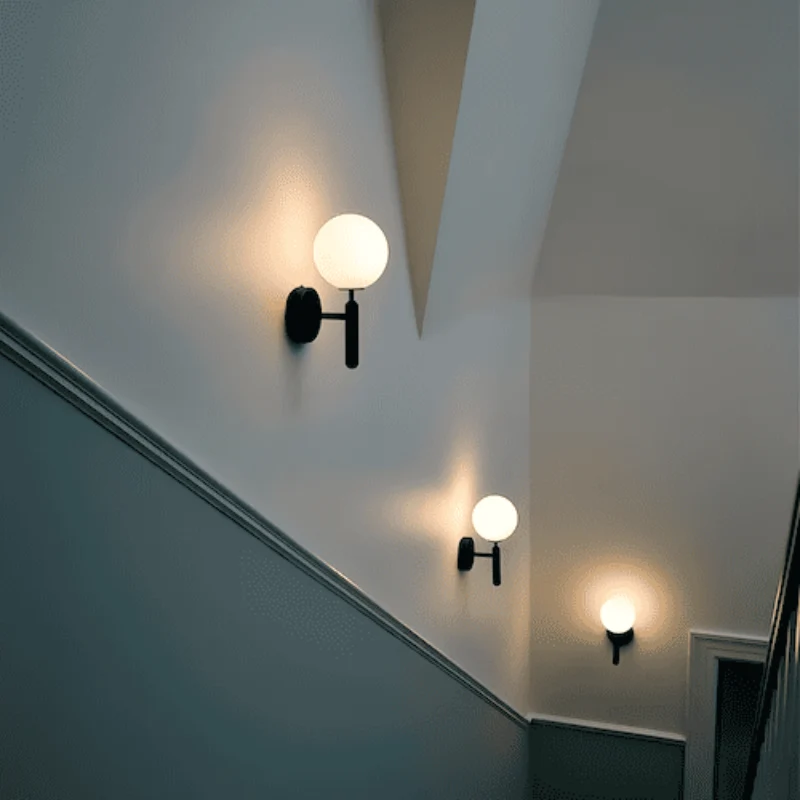 Euroselle Wall Sconce With Glass Shade Single Head E27 Warm White Metal
