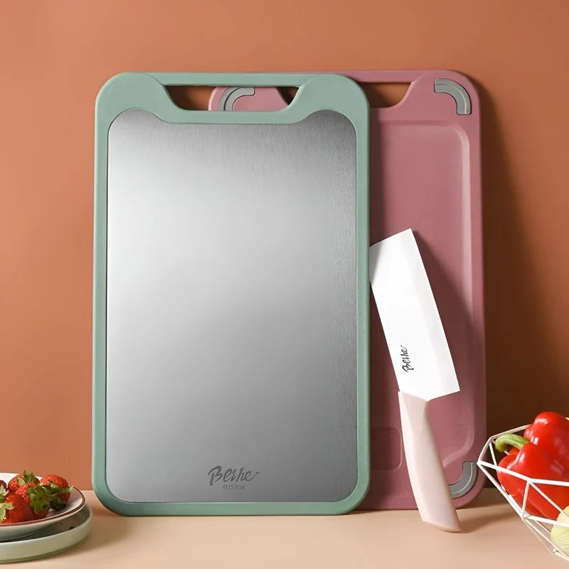 Euroselle Stainless Steel Chopping Board With Garlic Grinder