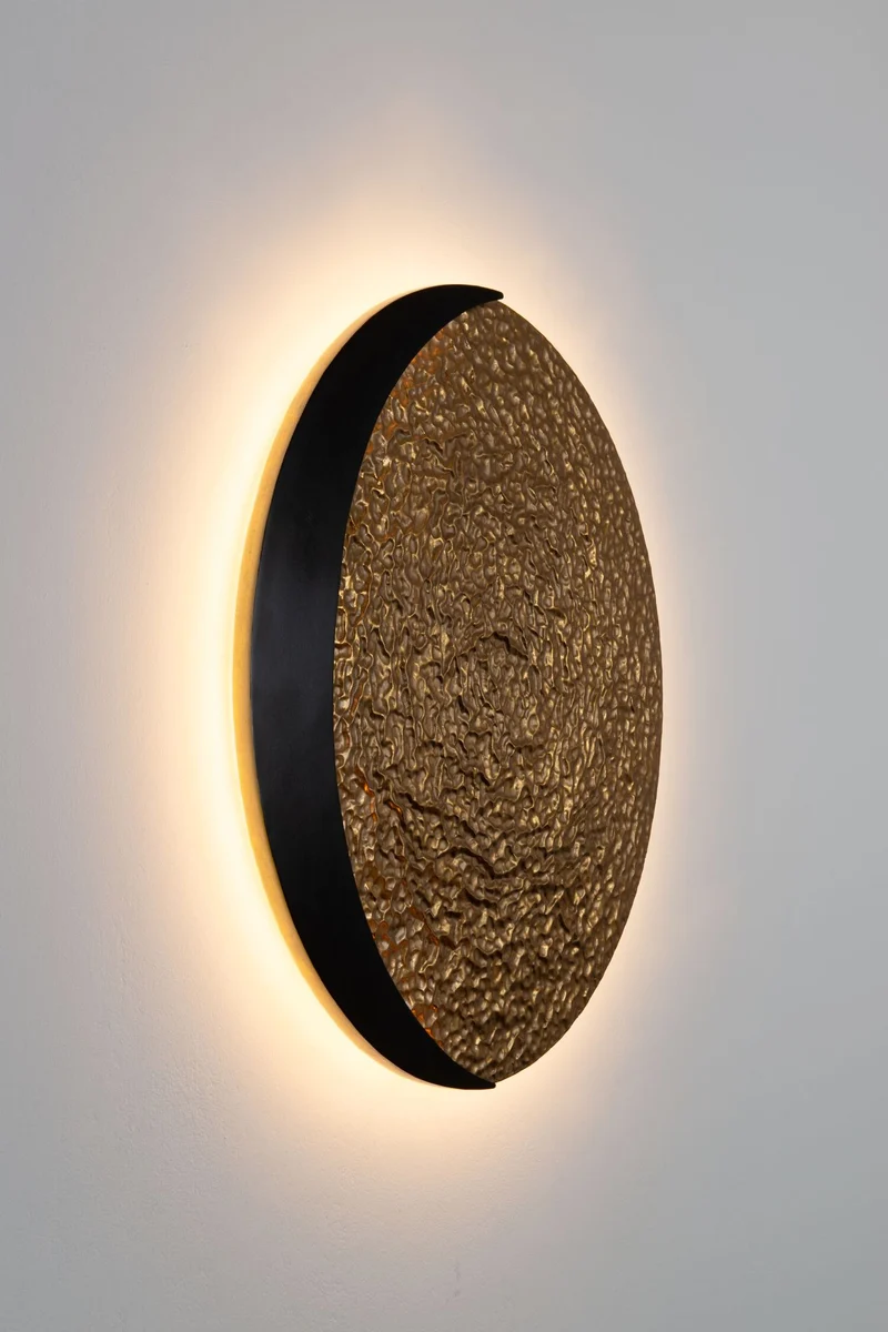 LED-Wandlampe Luna Crescente dimmbar Rund Ø 65cm Gold