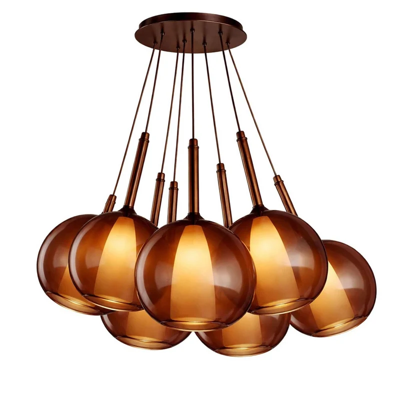 s.luce Belluna Cluster Glas-Pendelleuchte 7-flammig