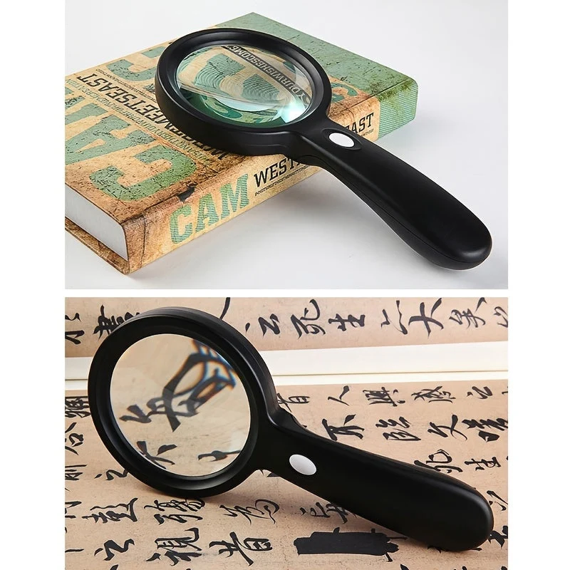 Euroselle 10X Handheld Magnifying Glass With 12 Adjustable LED Lights