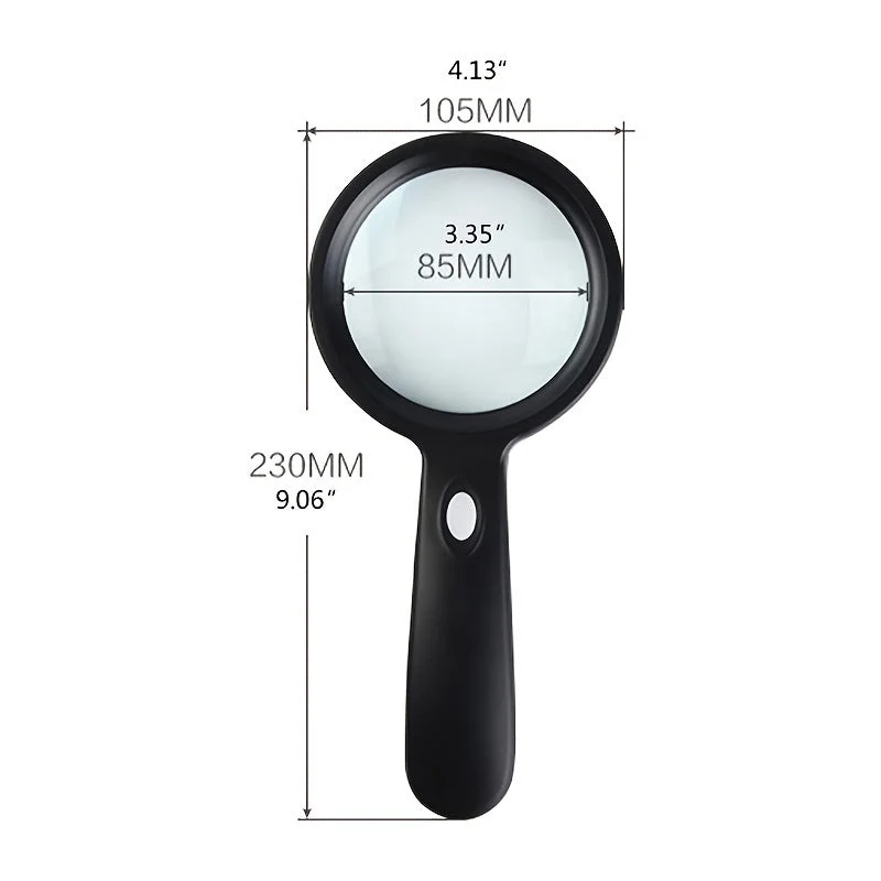 Euroselle 10X Handheld Magnifying Glass With 12 Adjustable LED Lights
