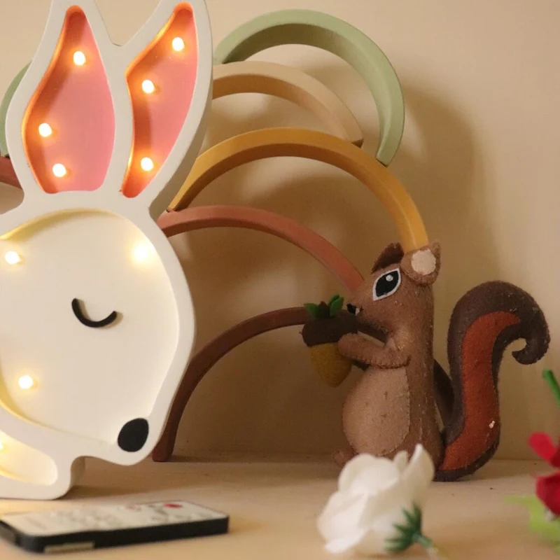 LED Nachtlicht Hase aus Holz, dimmbar