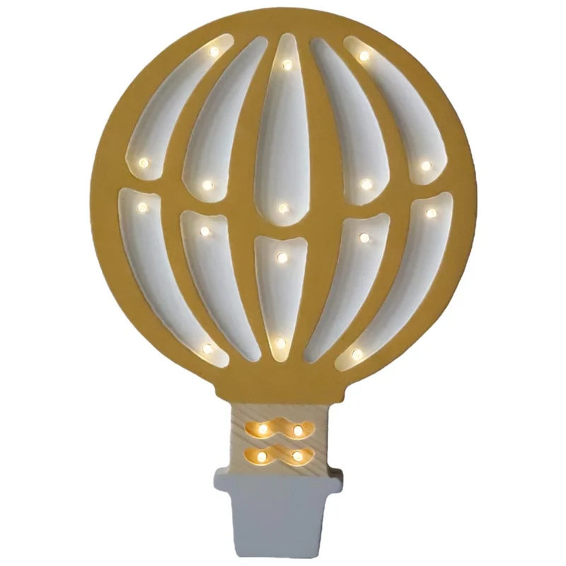 LED Nachtlicht Heißluftballon aus Holz, dimmbar