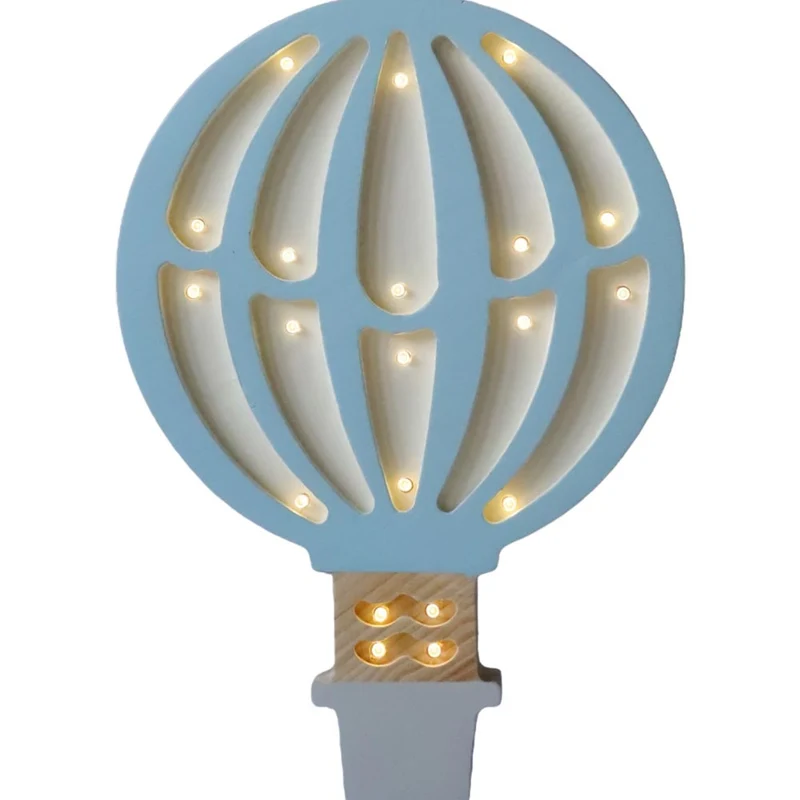 LED Nachtlicht Heißluftballon aus Holz, dimmbar