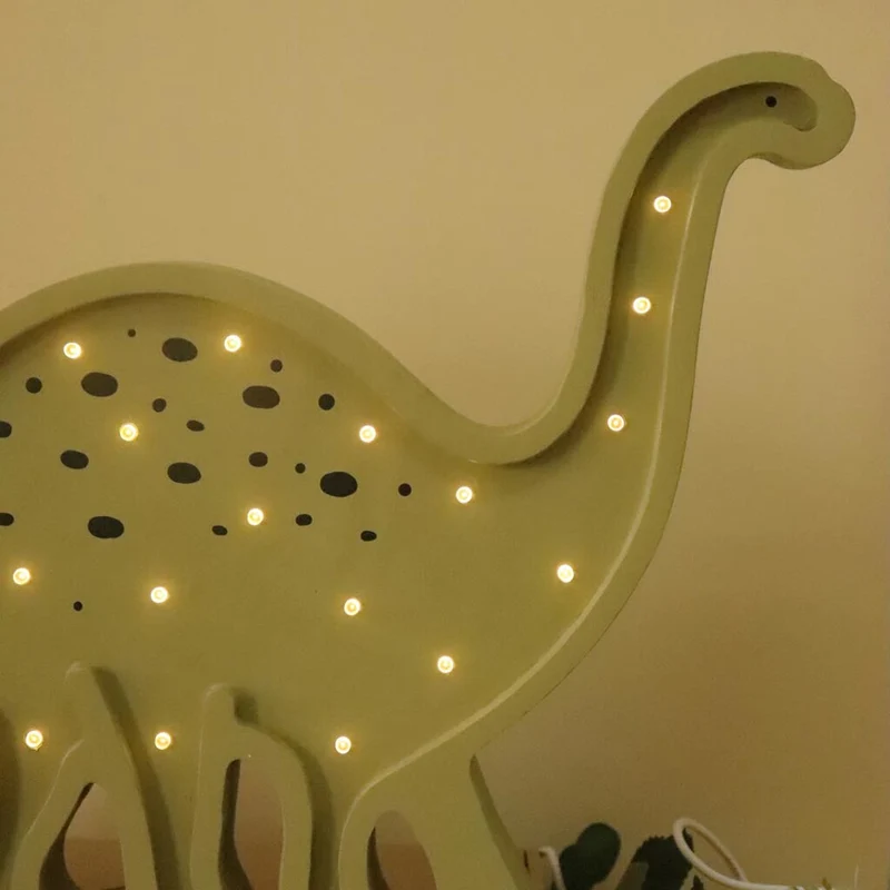 LED Nachtlicht Dino aus Holz, dimmbar