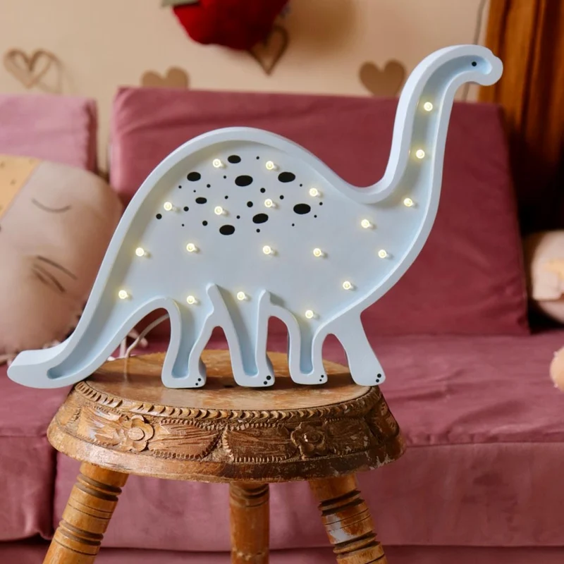 LED Nachtlicht Dino aus Holz, dimmbar