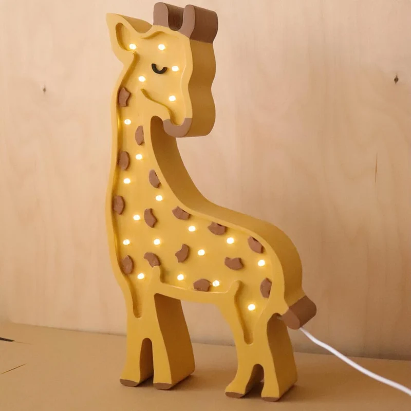 LED Nachtlicht Giraffe aus Holz, dimmbar