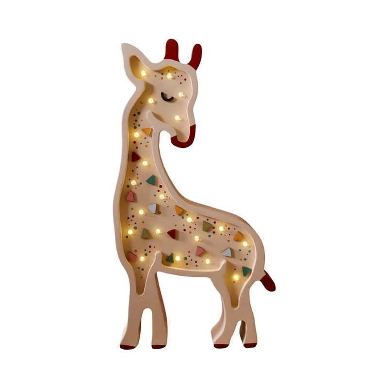 LED Nachtlicht Giraffe aus Holz, dimmbar