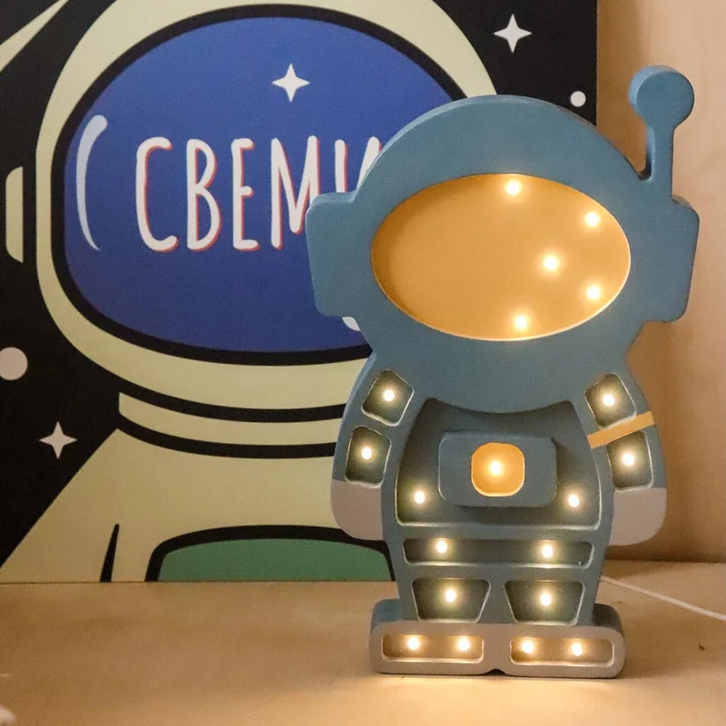 LED Nachtlicht Astronaut aus Holz, dimmbar