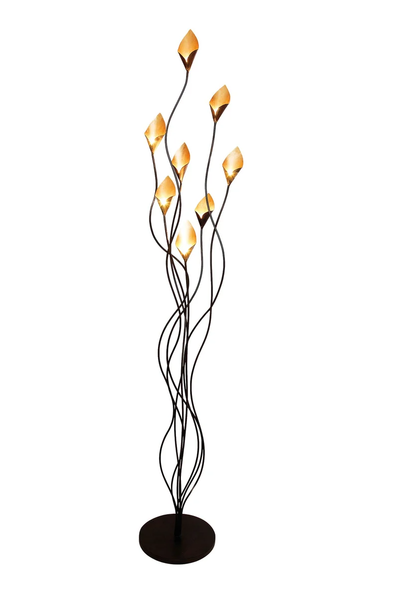 Stehleuchte Calamaro 8-flammig Rund 186 cm Gold