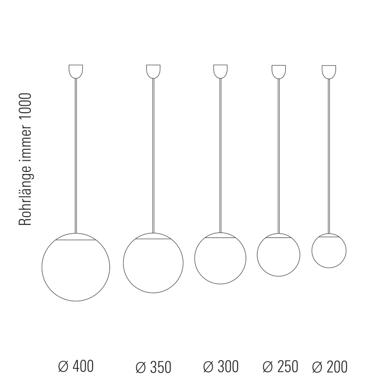 HL 99 Pendelleuchte mit Opalkugel Chrom - Tecnolumen