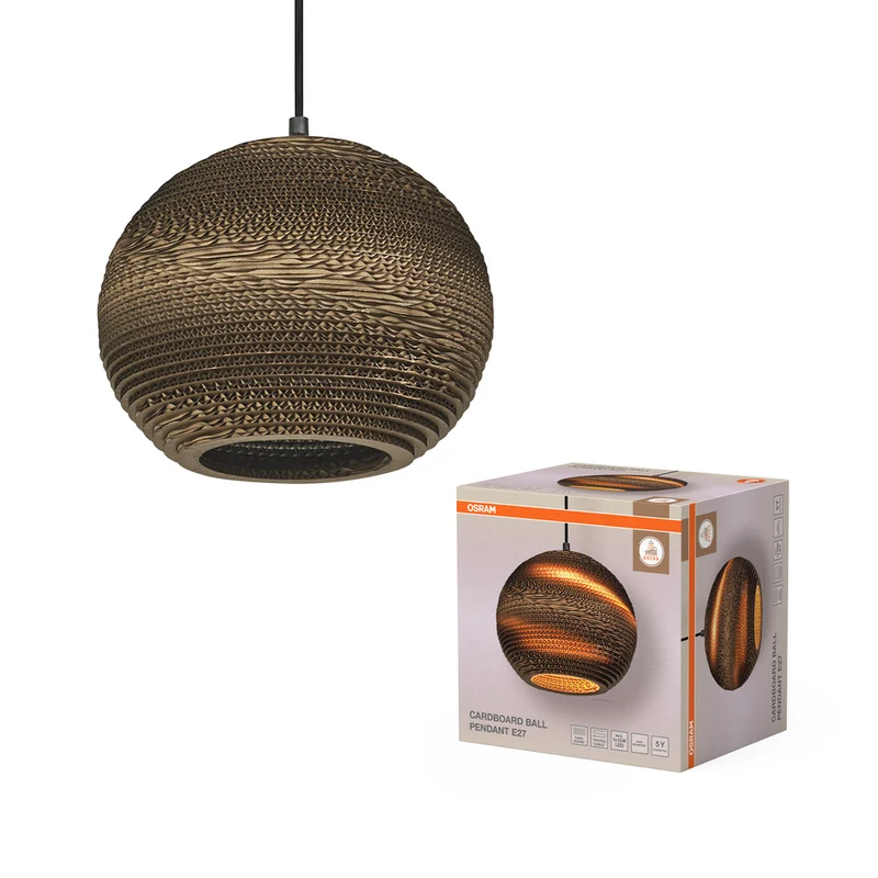 OSRAM DECOR Pendelleuchte Decor Cardboard Ball braun, E27