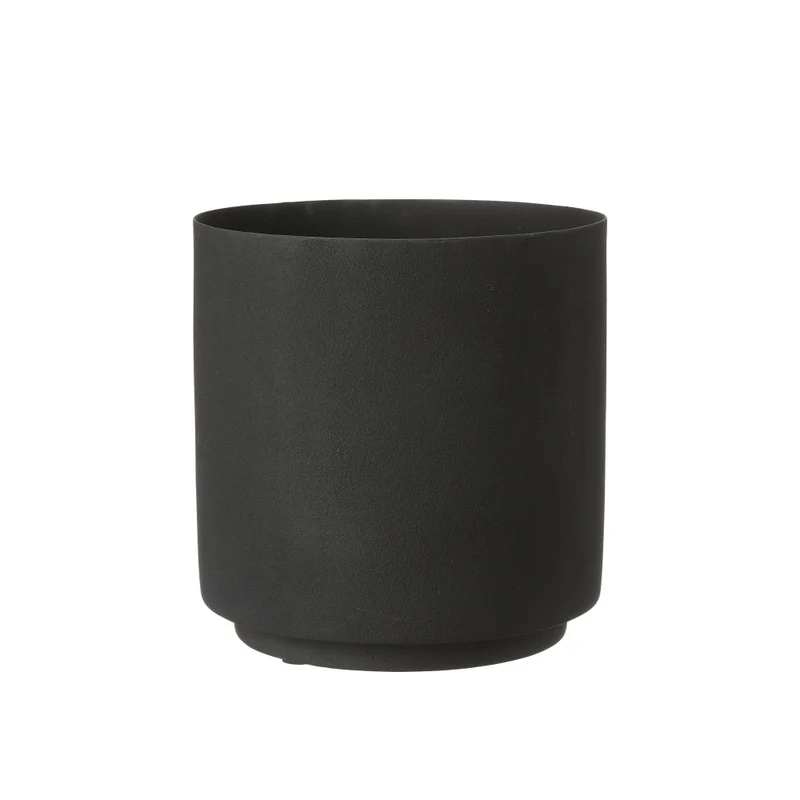 Blumentopf MALIA aus Metall in Schwarz - Wikholm Form