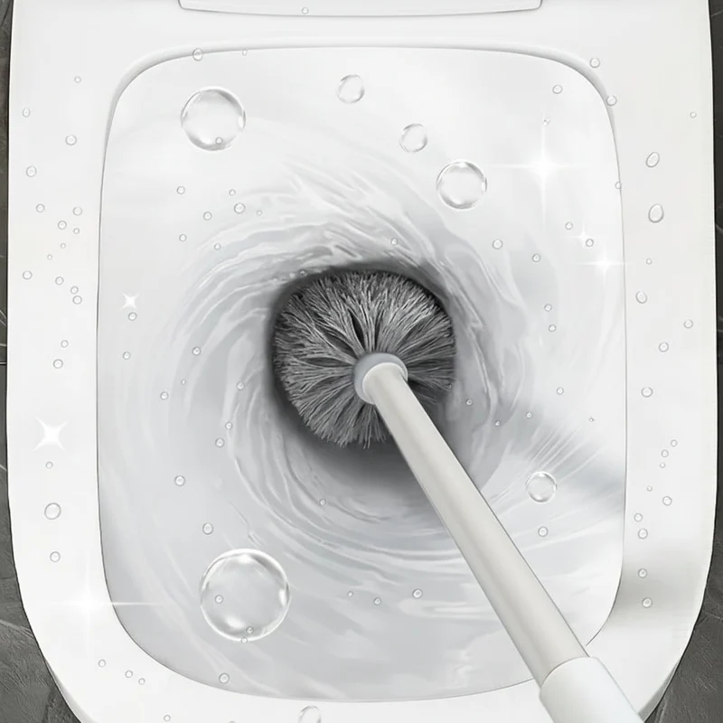 Euroselle Long-Handle Toilet Brush With Holder, Essential Cleaning Tool