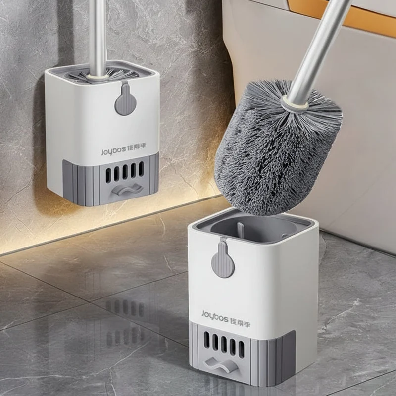 Euroselle Long-Handle Toilet Brush With Holder, Essential Cleaning Tool