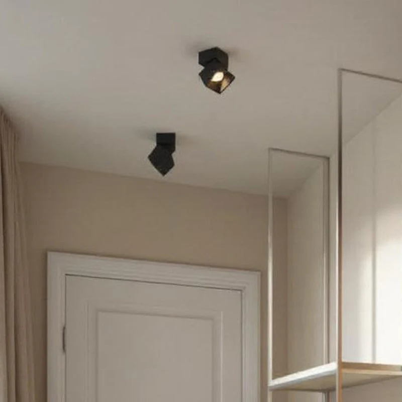 Euroselle Adjustable Cube LED Ceiling Light, Semi-Flush Mount, Dimmable Aluminum