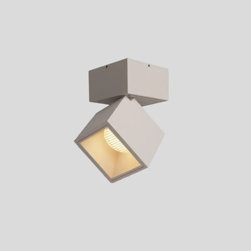 Euroselle Adjustable Cube LED Ceiling Light, Semi-Flush Mount, Dimmable Aluminum