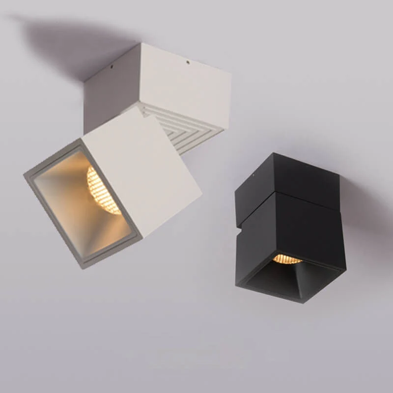 Euroselle Adjustable Cube LED Ceiling Light, Semi-Flush Mount, Dimmable Aluminum