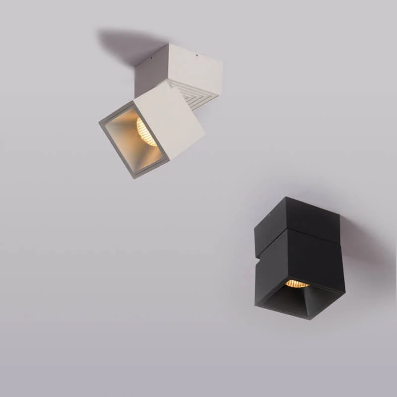 Euroselle Adjustable Cube LED Ceiling Light, Semi-Flush Mount, Dimmable Aluminum