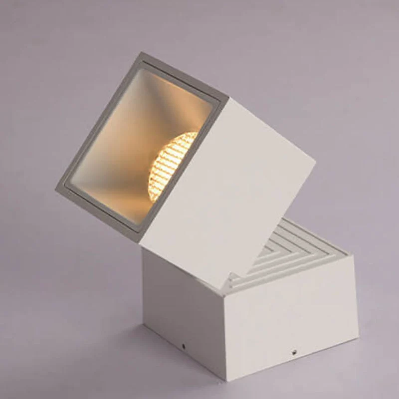 Euroselle Adjustable Cube LED Ceiling Light, Semi-Flush Mount, Dimmable Aluminum