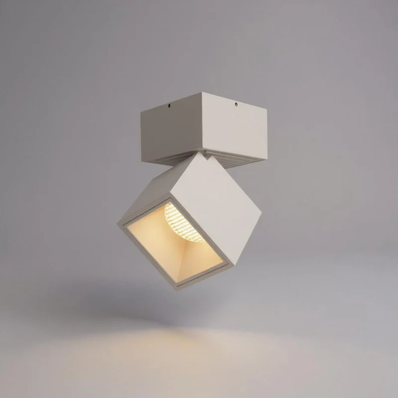 Euroselle Adjustable Cube LED Ceiling Light, Semi-Flush Mount, Dimmable Aluminum