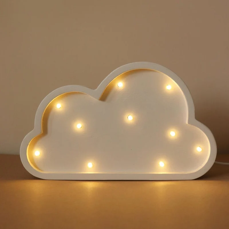 Mini LED Nachtlicht Wolke aus Holz, dimmbar