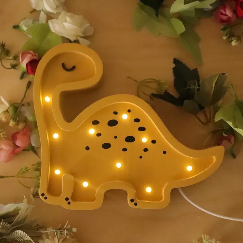 Mini LED Nachtlicht Dino aus Holz, dimmbar