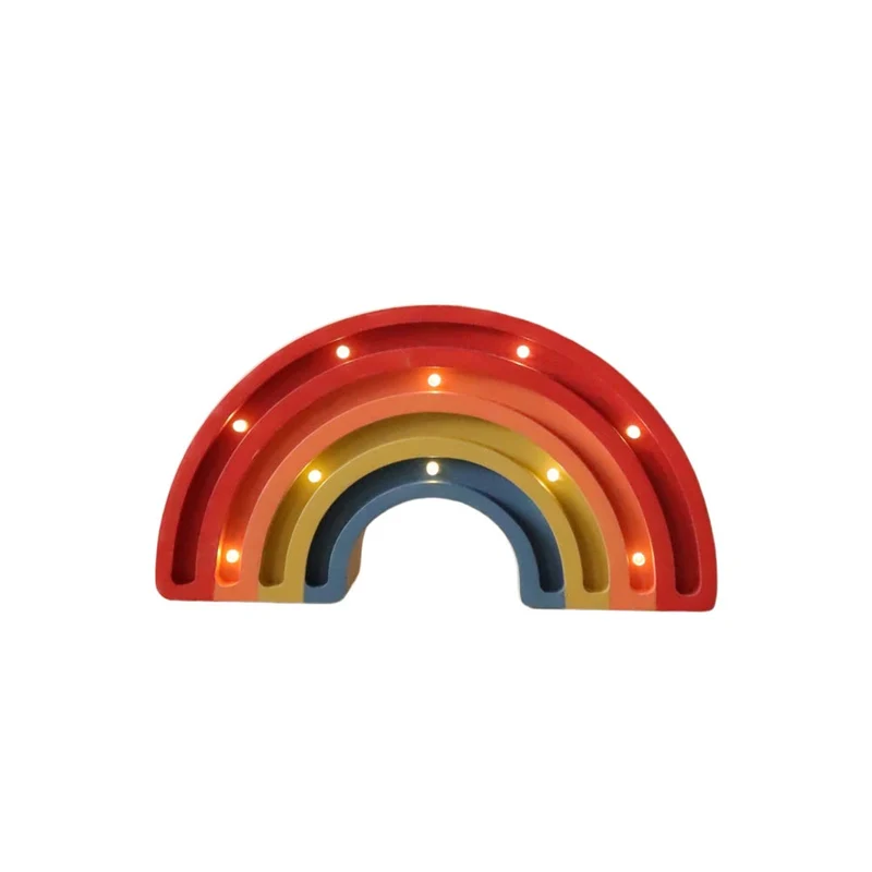 Mini LED Nachtlicht Regenbogen aus Holz, dimmbar