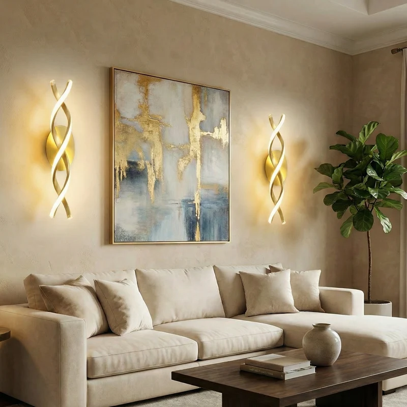 Spiral LED Wall Lamp Aluminum 20W Integrated LED Indoor Lighting Euroselle