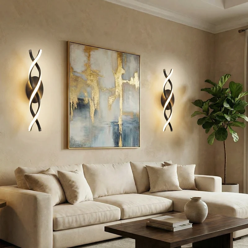 Spiral LED Wall Lamp Aluminum 20W Integrated LED Indoor Lighting Euroselle