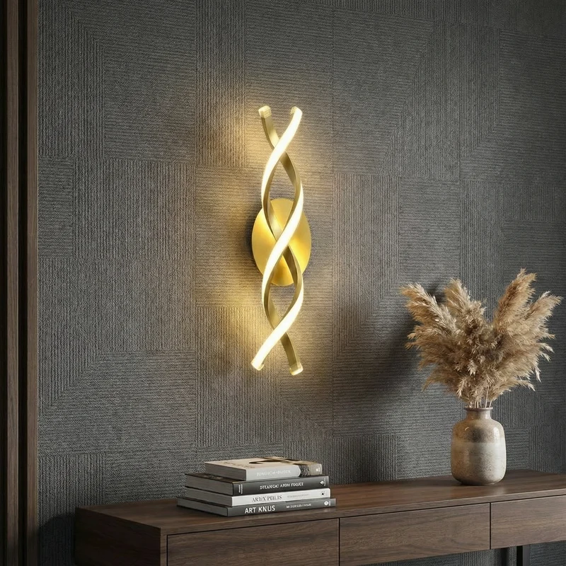 Spiral LED Wall Lamp Aluminum 20W Integrated LED Indoor Lighting Euroselle
