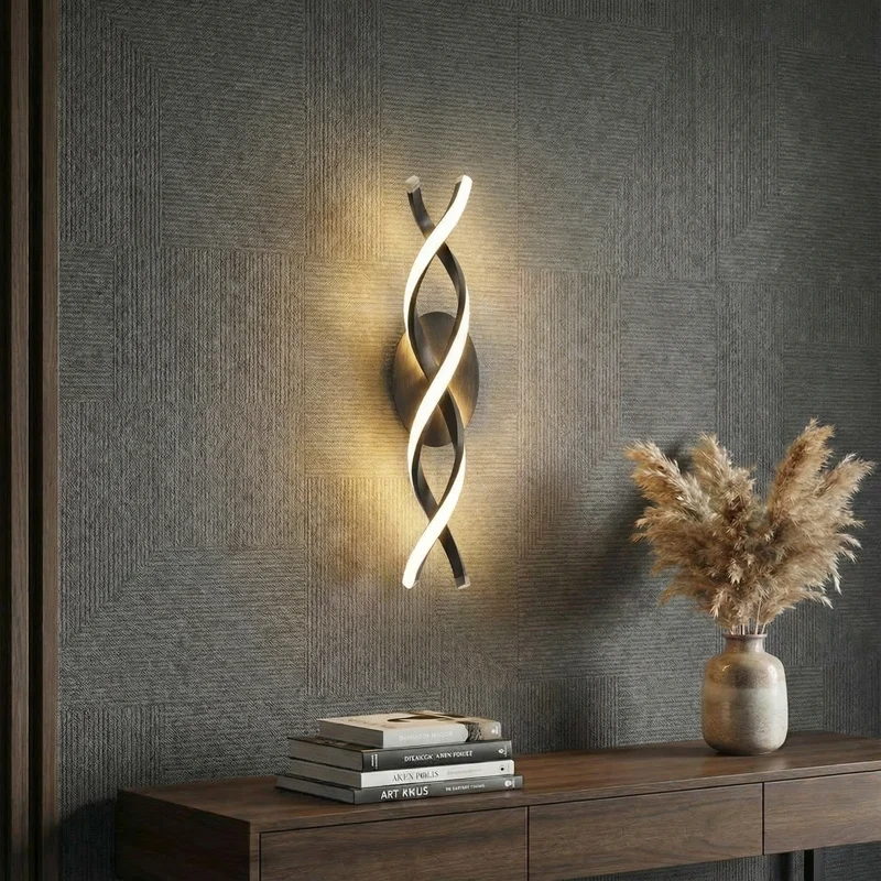 Spiral LED Wall Lamp Aluminum 20W Integrated LED Indoor Lighting Euroselle