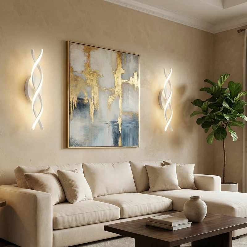 Spiral LED Wall Lamp Aluminum 20W Integrated LED Indoor Lighting Euroselle