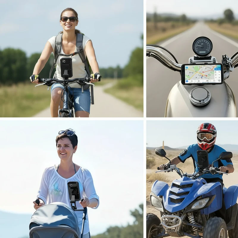 Euroselle Telescopic Magnetic Bike And E-Bike Phone Holder ABS Design