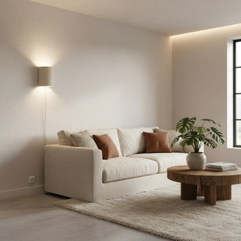Euroselle Drum Fabric Wall Sconce With Soft Light And Plug-In Installation