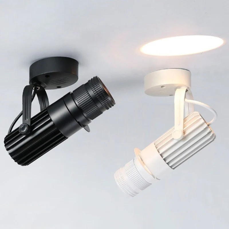 Euroselle Adjustable LED Ceiling Spotlight In Aluminum Brushed Nickel