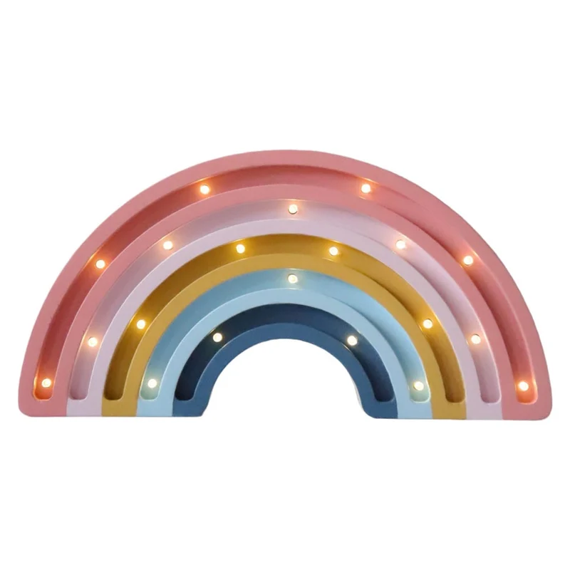 LED Nachtlicht Regenbogen aus Holz, dimmbar