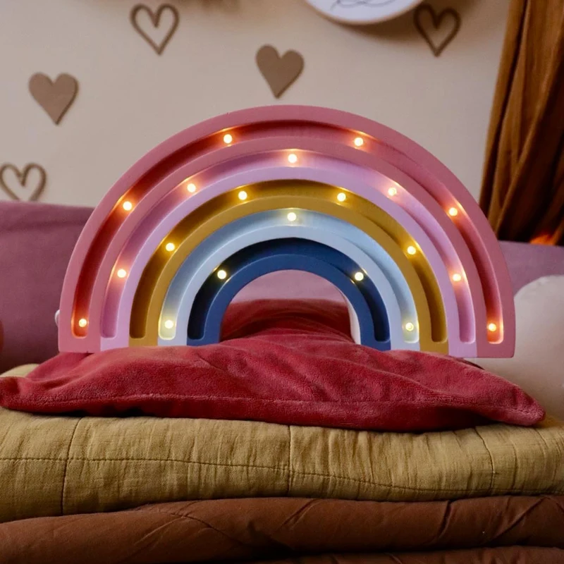 LED Nachtlicht Regenbogen aus Holz, dimmbar