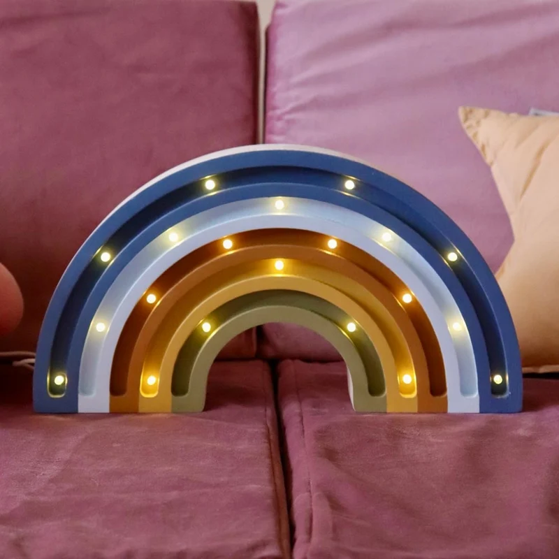 LED Nachtlicht Regenbogen aus Holz, dimmbar