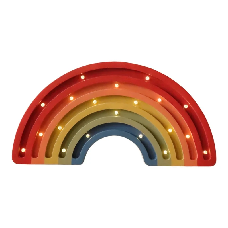 LED Nachtlicht Regenbogen aus Holz, dimmbar