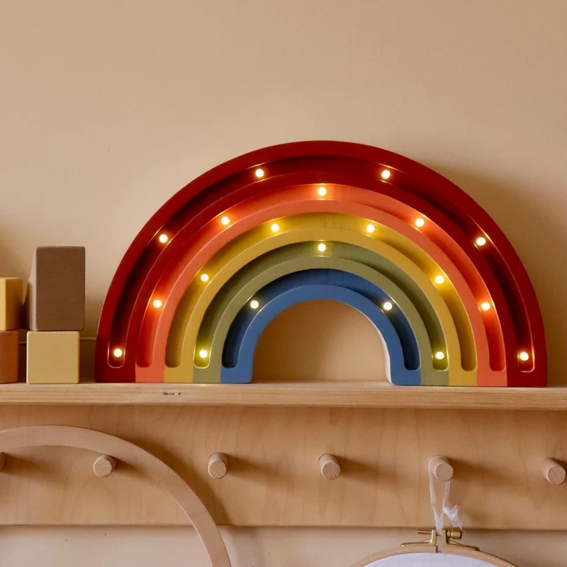 LED Nachtlicht Regenbogen aus Holz, dimmbar