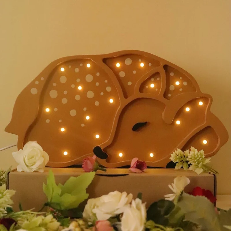 LED Nachtlicht Reh aus Holz, dimmbar