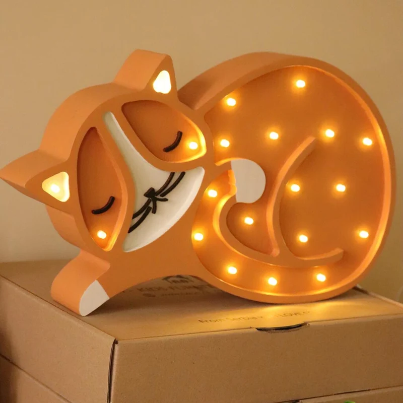 LED Nachtlicht Katze aus Holz, dimmbar