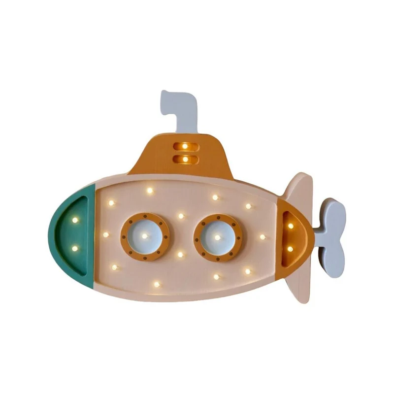 LED Nachtlicht U-Boot aus Holz, dimmbar