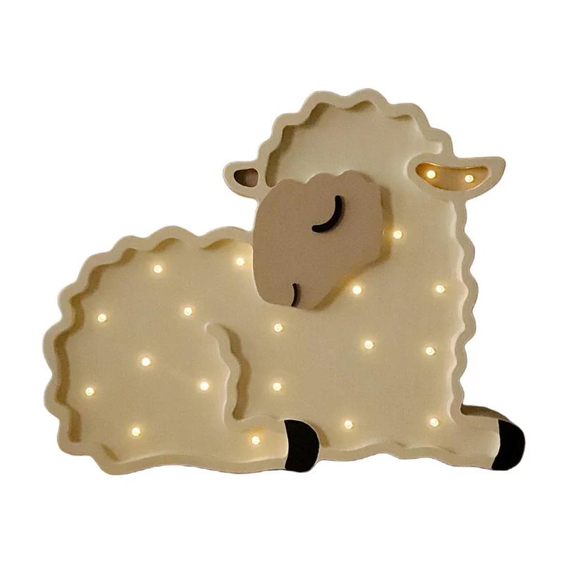 LED Nachtlicht Schaf aus Holz, dimmbar
