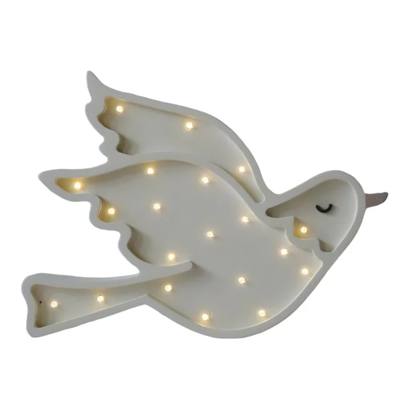 LED Nachtlicht Taube aus Holz, dimmbar