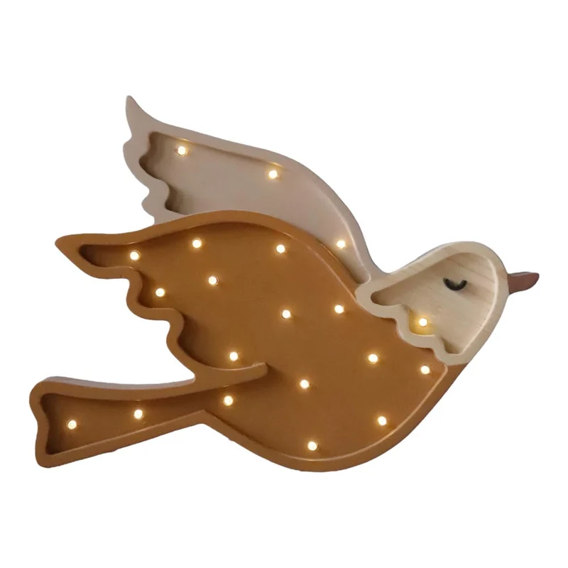 LED Nachtlicht Taube aus Holz, dimmbar