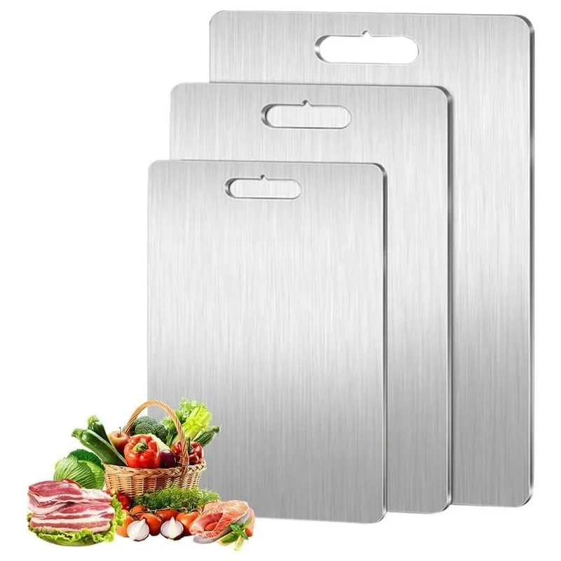 Euroselle Heavy Duty Stainless Steel Chopping Board For Kitchen Hygiene