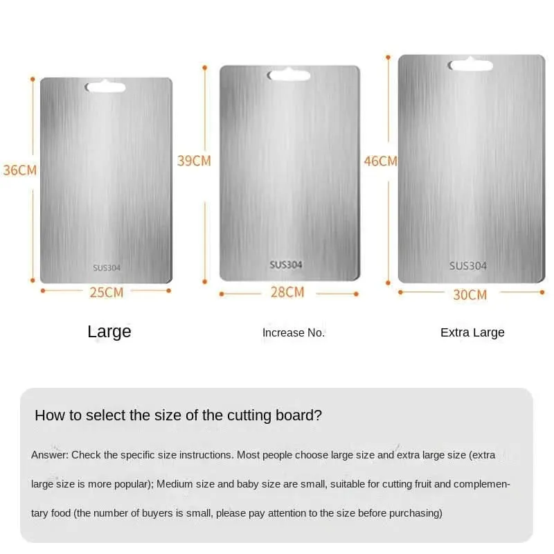 Euroselle Heavy Duty Stainless Steel Chopping Board For Kitchen Hygiene